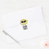 Gouda Vibes Funny Cheese Pun Ronde Sticker (Envelop)