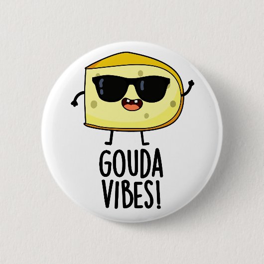 Gouda Vibes Grappige Kaasgrap Ronde Button 5,7 Cm (Voorkant)