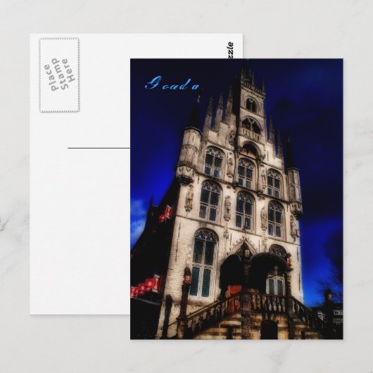 Gouda, voormalig stadhuis briefkaart (Voorkant / Achterkant)