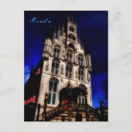 Gouda, voormalig stadhuis briefkaart (Voorkant)