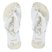 Goudaas in het wit De bruidsbruid Teenslippers (Voetbed)