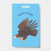 Goudadelaar grappige cartoon illustratie badge (Achterkant)