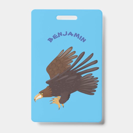 Goudadelaar grappige cartoon illustratie badge (Voorzijde)