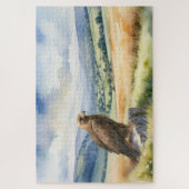 Goudadelaar Roofvogel Aquarel Landschap Legpuzzel (Verticaal)