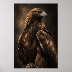 Goudadelaarsportret in dramatisch licht Wilde natu Poster