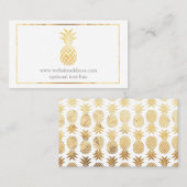 Goudananas met sierstrip visitekaartje (Voorkant / Achterkant)