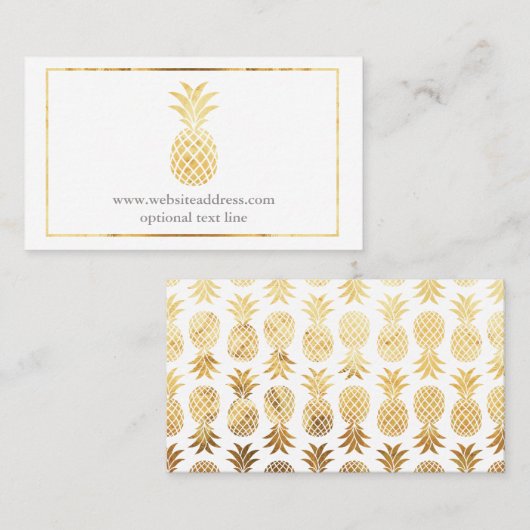 Goudananas met sierstrip visitekaartje (Voorkant / Achterkant)