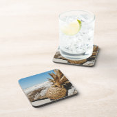 Goudananas op het strand bier onderzetter (Rechterzijde)