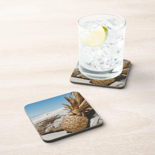 Goudananas op het strand bier onderzetter (Rechterzijde)