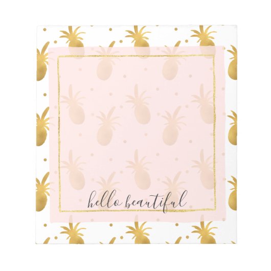 Goudananassen en -Stippen Notitieblok (Voorkant)