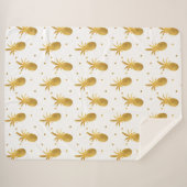 Goudananassen en -Stippen Sherpa Deken (Voorkant (horizontaal))