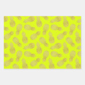 Goudananassen op Chartreuse Inpakpapier Vel (Voorkant 2)