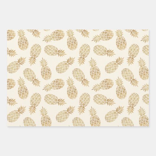 Goudananassen op eiwit inpakpapier vel (Voorkant 2)