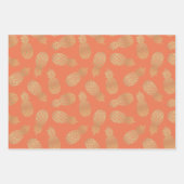 Goudananassen op perziken inpakpapier vel (Voorkant 3)