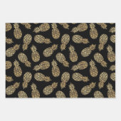 Goudananassen op zwart inpakpapier vel (Voorkant 3)