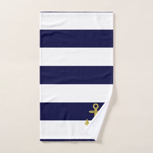 Goudanker nautische strepen bad handdoek (Handdoek)