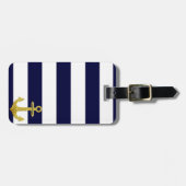 Goudanker nautische strepen bagagelabel (Voorkant horizontaal)