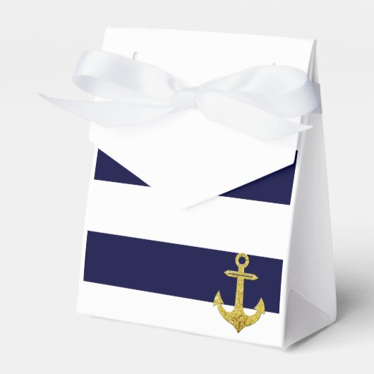 Goudanker nautische strepen bedankdoosjes (Voorkant Zijde)