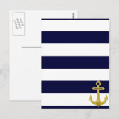 Goudanker nautische strepen briefkaart (Voorkant / Achterkant)