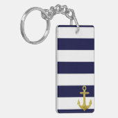 Goudanker nautische strepen sleutelhanger (Voorkant Links)