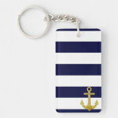 Goudanker nautische strepen sleutelhanger (Voorkant)