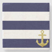 Goudanker nautische strepen stenen onderzetter (Voorkant)
