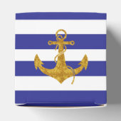 Goudanker op blauwe strepen bedankdoosjes (Bovenkant)