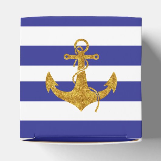 Goudanker op blauwe strepen bedankdoosjes (Bovenkant)