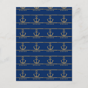 goudanker op de blauwe achtergrond van de marine briefkaart