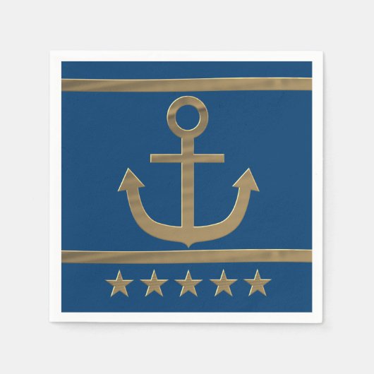 goudanker op de blauwe achtergrond van de marine servetten (Voorkant)