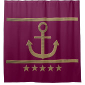 goudanker op rode wijnachtergrond douchegordijn (Voorkant)