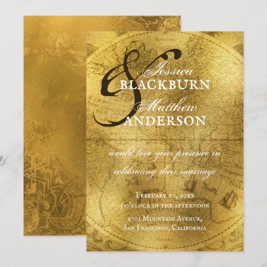 goudAntiek Oud Wereldkaart Weddenschap Kaart (Voorkant / Achterkant)