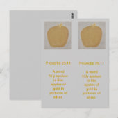 Goudappelen in afbeeldingen zilver, bladwijzer briefkaart (Voorkant / Achterkant)