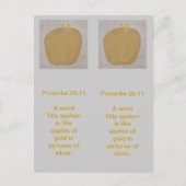 Goudappelen in afbeeldingen zilver, bladwijzer briefkaart (Voorkant)