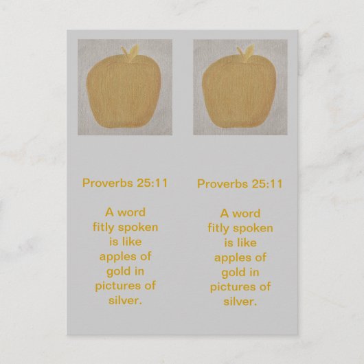 Goudappelen in afbeeldingen zilver, bladwijzer briefkaart (Voorkant)