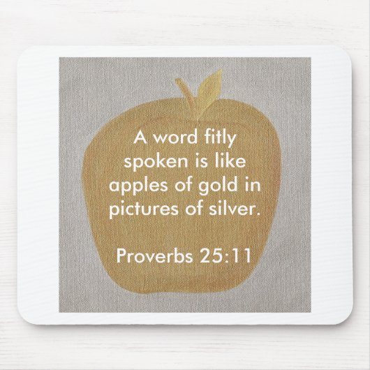 Goudappelen in afbeeldingen zilver, mousepad muismat (Voorkant)