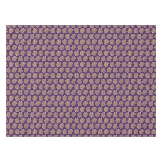 Goudappels op Paarse patroontablet Tafelkleed (Voorkant (Horizontaal))