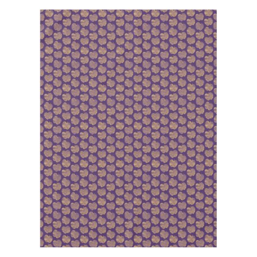 Goudappels op Paarse patroontablet Tafelkleed (Voorkant)