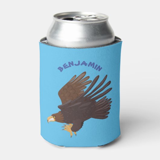 Goudarend grappige illustratie van cartoon blikjeskoeler (Blikje Voorkant)