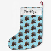 Goudarend grappige illustratie van cartoon kleine kerstsok (Achterkant)