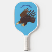 Goudarend grappige illustratie van cartoon pickleball paddle (Voorkant)