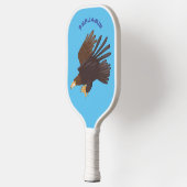 Goudarend grappige illustratie van cartoon pickleball paddle (Links)