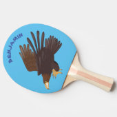 Goudarend grappige illustratie van cartoon tafeltennisbatje (Zijkant)