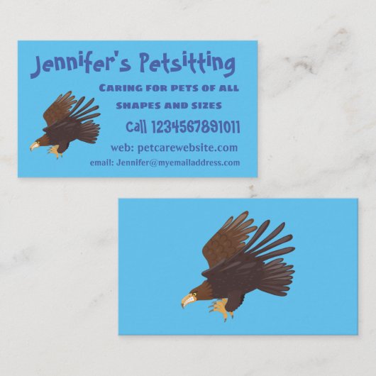 Goudarend grappige illustratie van cartoon visitekaartje (Voorkant / Achterkant)