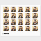 Goudawhisk steampunk vierkante sticker (Vel)