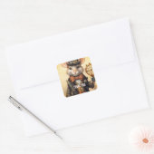 Goudawhisk steampunk vierkante sticker (Envelop)