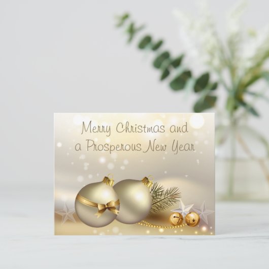 Goudbakken, goudcellen en dergelijke artikelen feestdagenkaart (Staand voorkant)