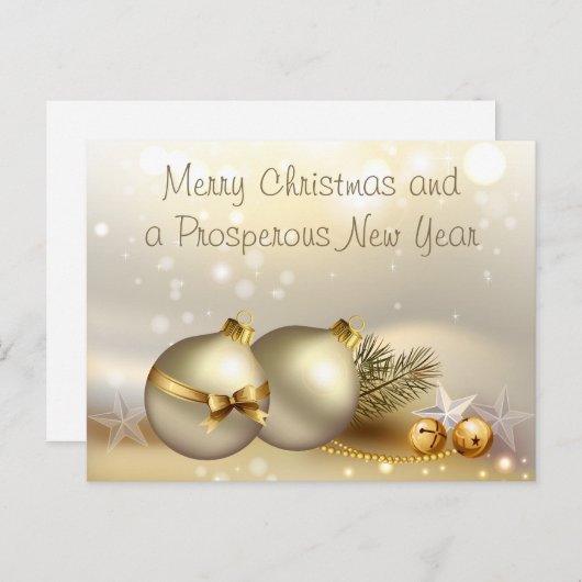 Goudbakken, goudcellen en dergelijke artikelen feestdagenkaart (Voorkant / Achterkant)