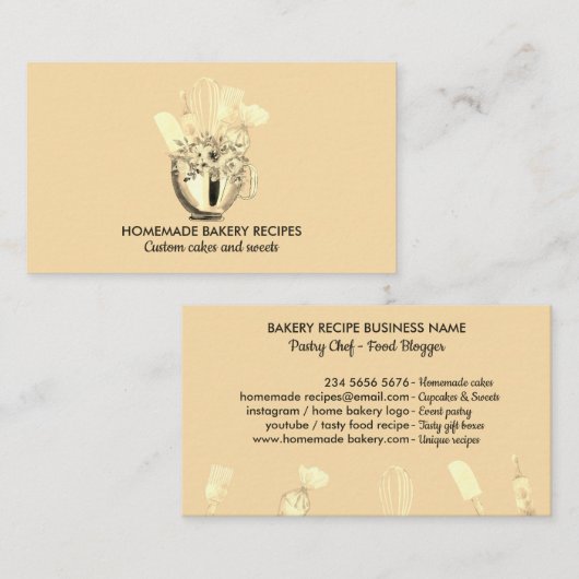Goudbakkerijkmaker Cupcake Shop Visitekaartje (Voorkant / Achterkant)
