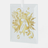 goudbalken en sterren glas ornament (Voorkant links)